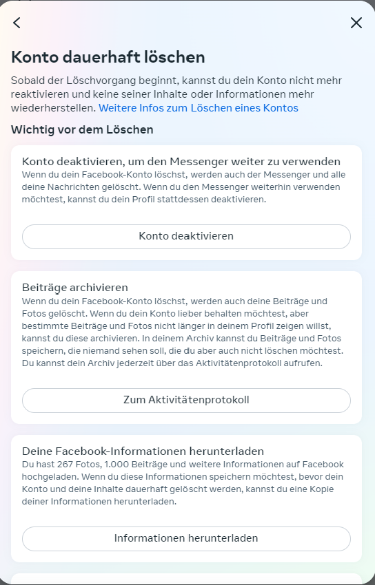 facebook konto dauerhaft loeschen