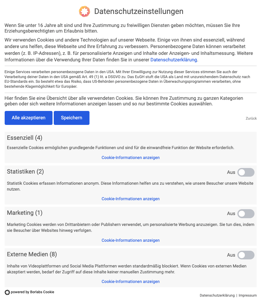 borlabs cookie banner einstellungen